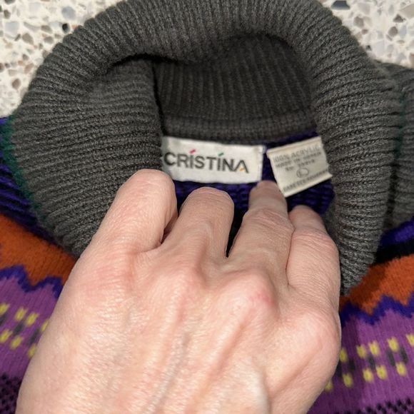 Vintage Cristina sweater turtleneck L large medium m - Picture 5 of 5